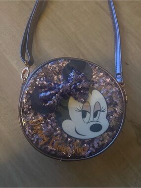 Disney Minnie Mouse Sequin Purple Round Crossbody Bag- Disney Cruise Line